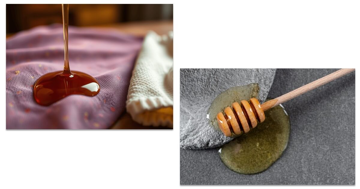 sticky sweet stains removal from clothing at home